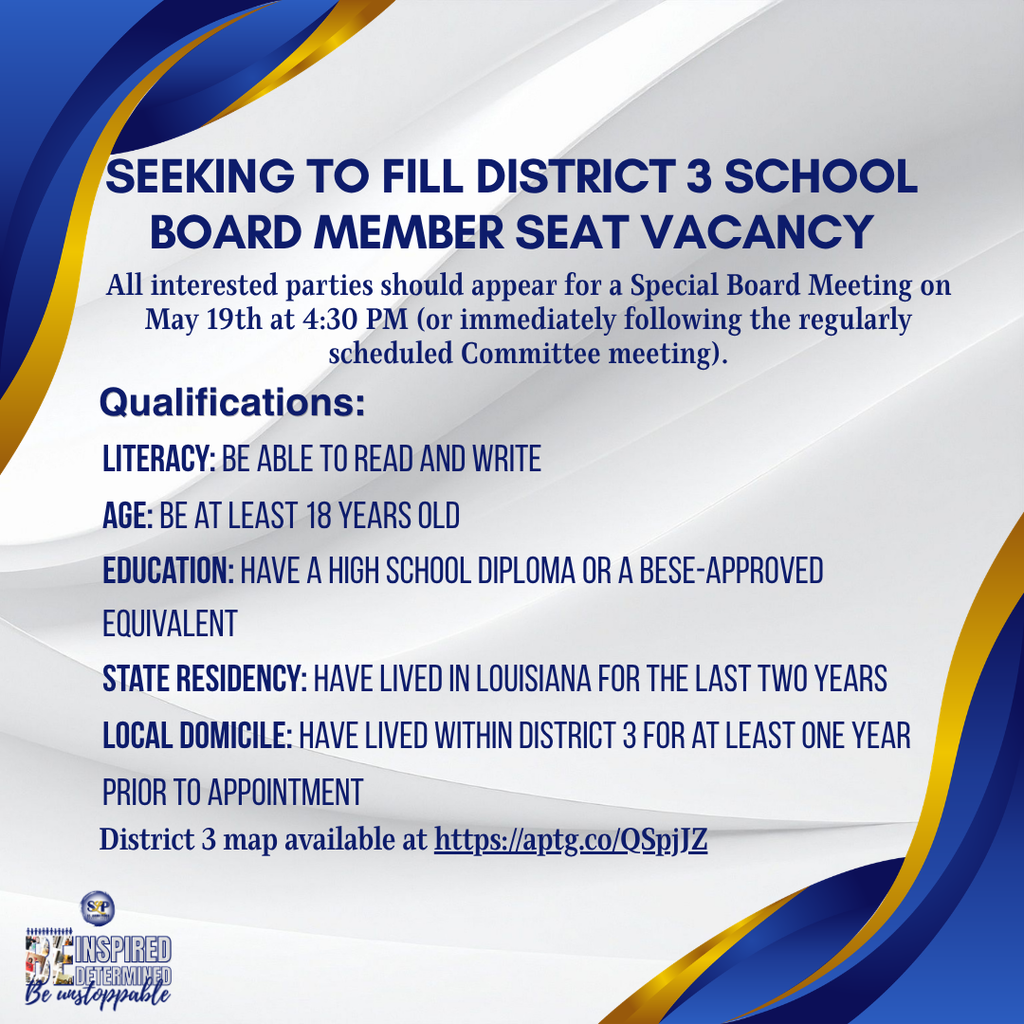seeking to fill district 3 school board member seat vacancy