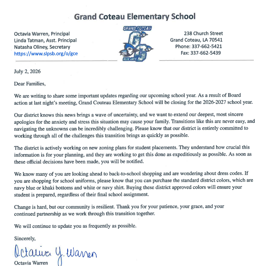 School Closure - Parent Letter