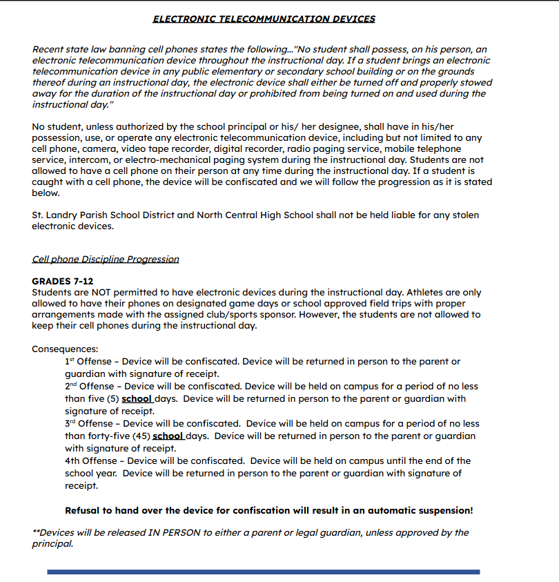 Electronic Device Policy
