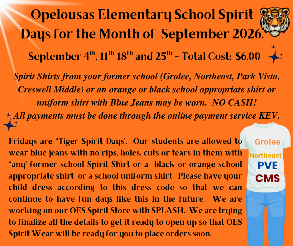 OES Sept. 2026 Spirit Day 2026