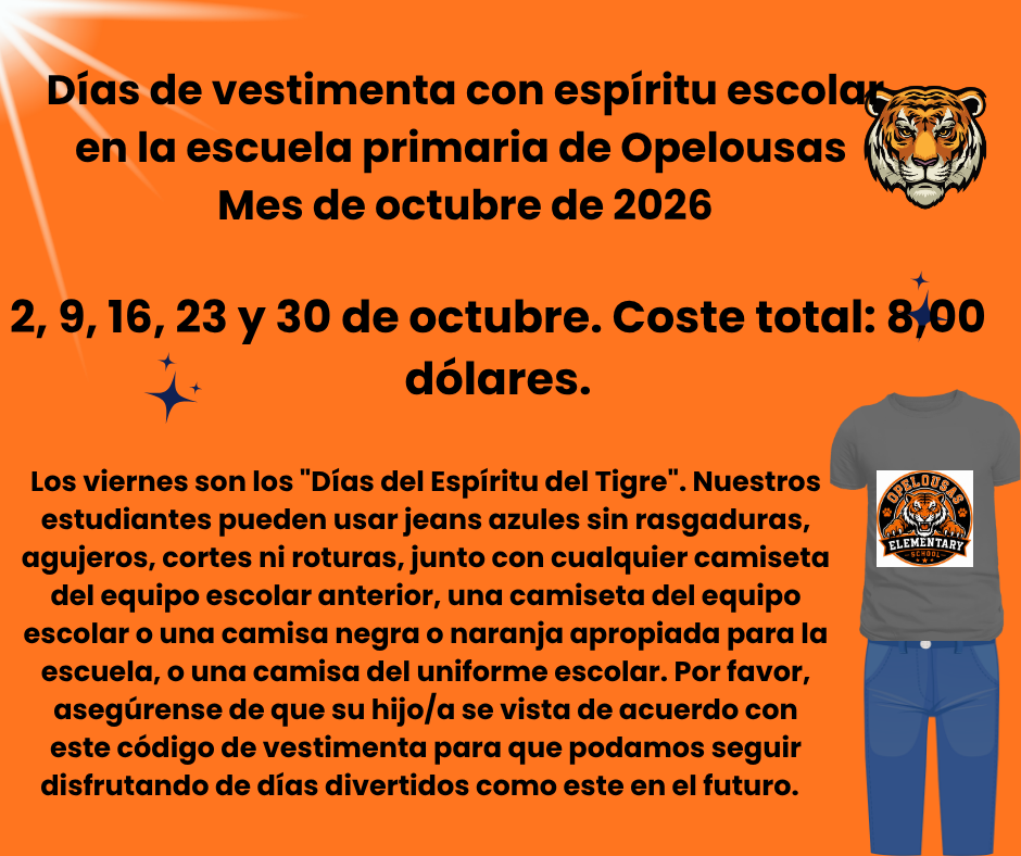 Spanish October Dress Out Days 2026