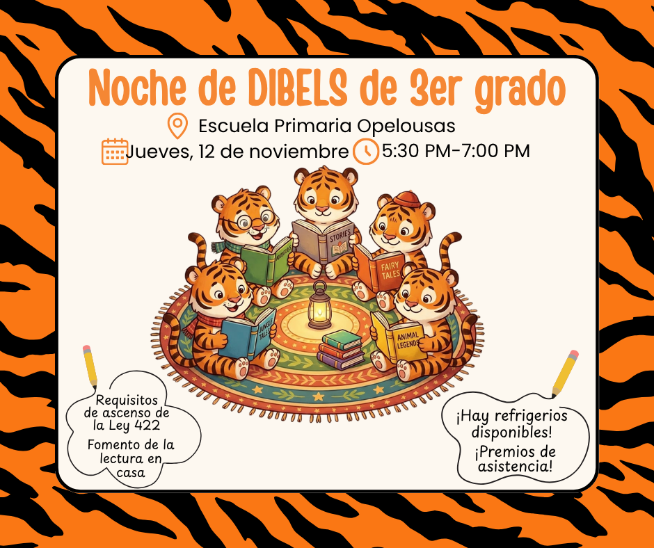 noche de DIBELS de 3er grado