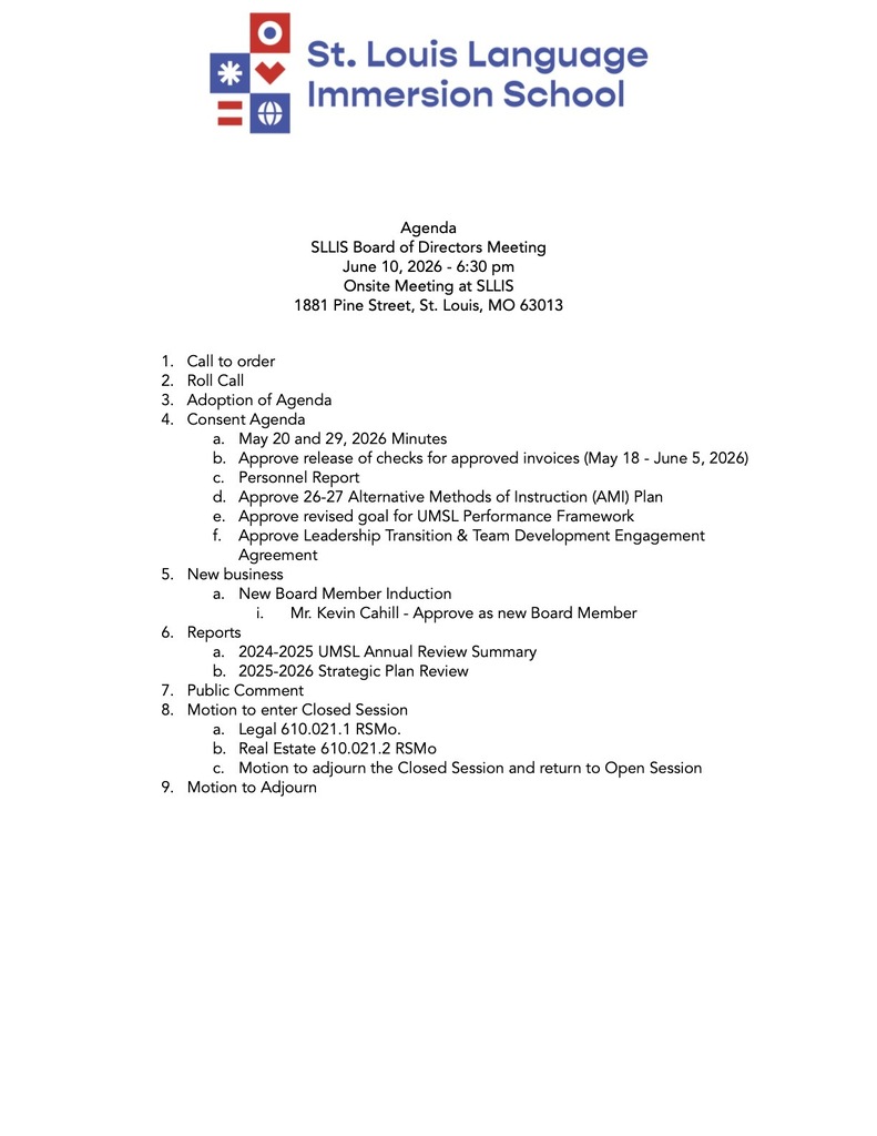 June 10 Agenda