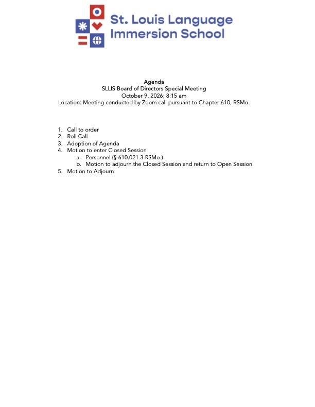 10.9 agenda