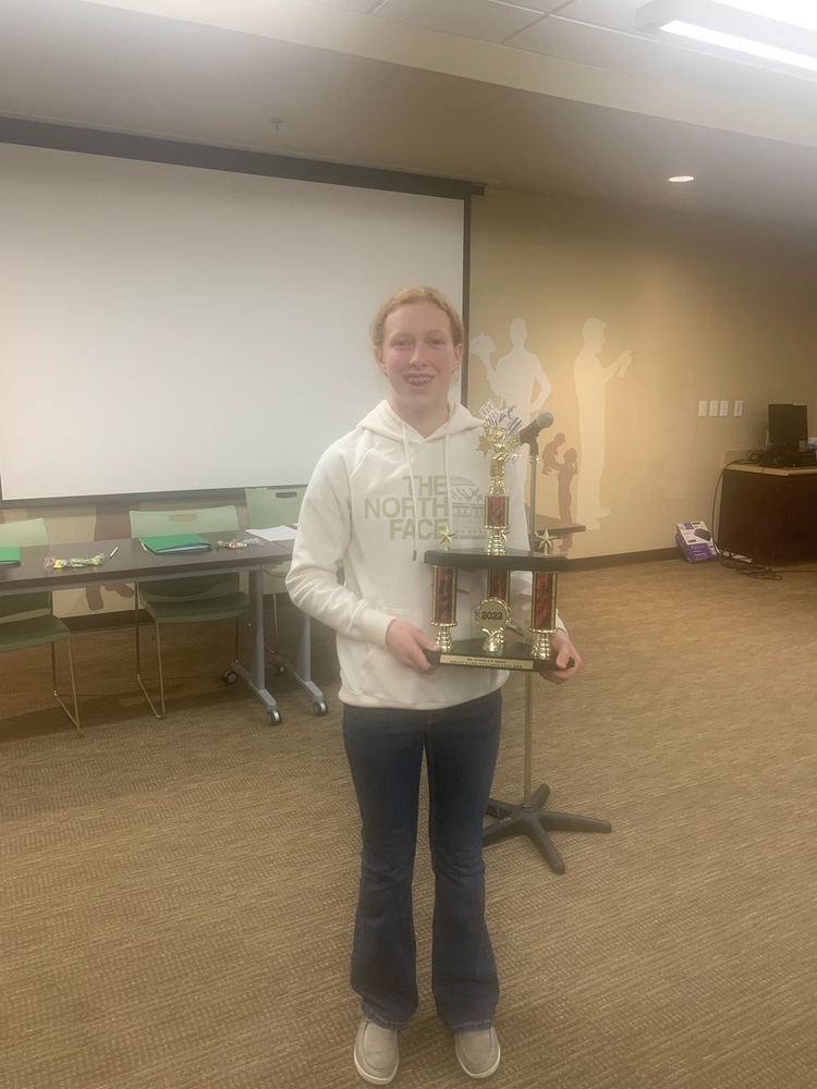 girl with trophy