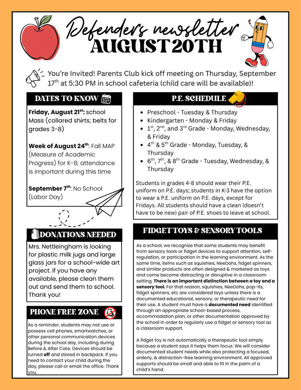 August 20 Newsletter