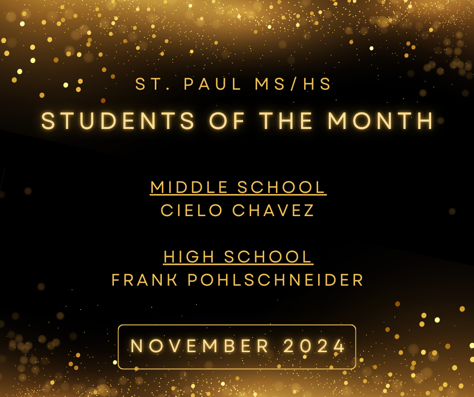 November middle and high school students of the month