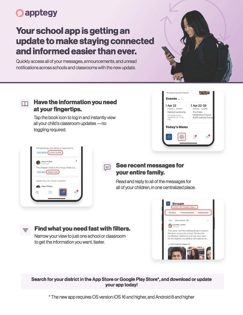school app update flyer english