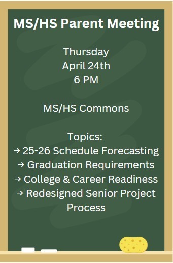 Middle and High school parent meeting