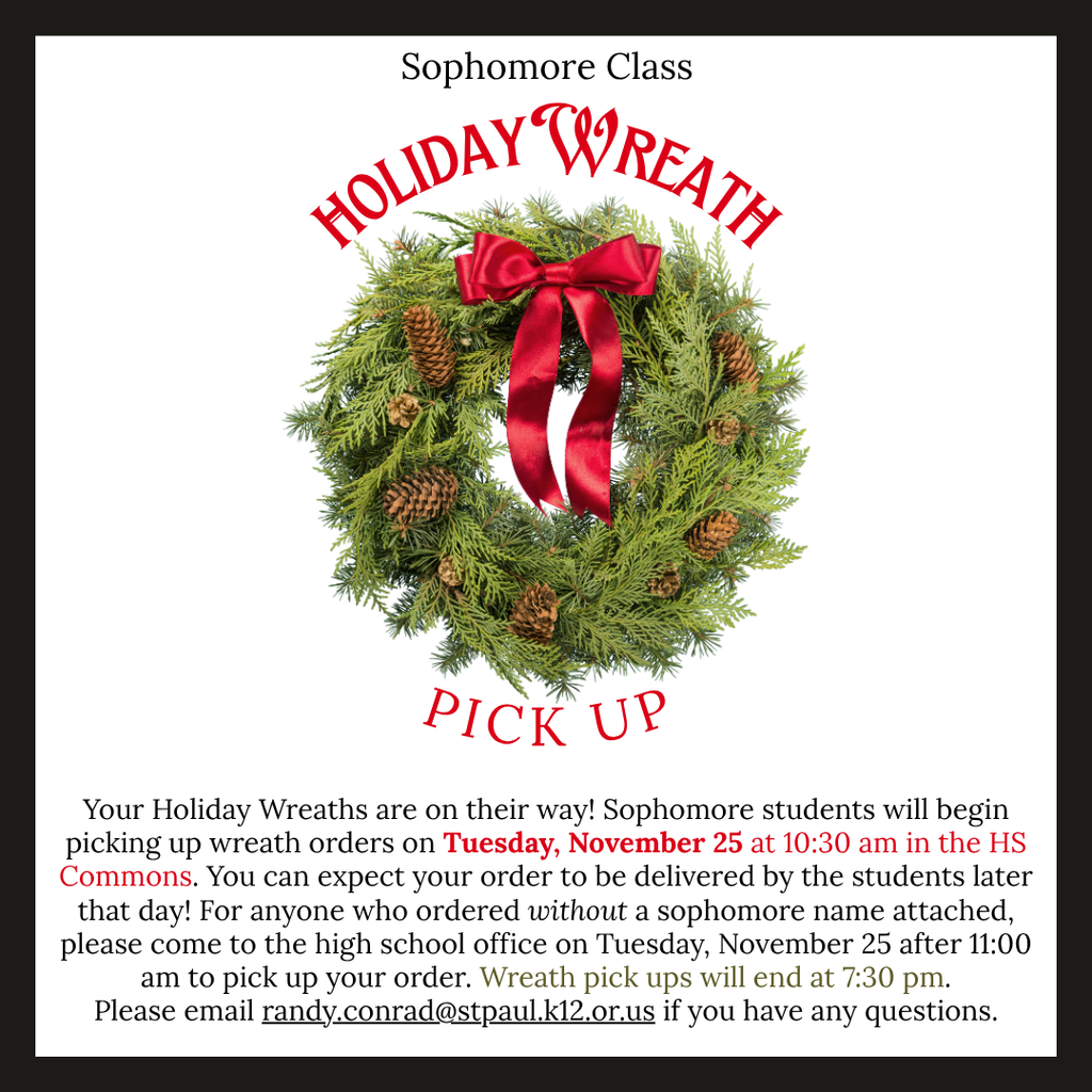 Wreath fundraiser pick up details