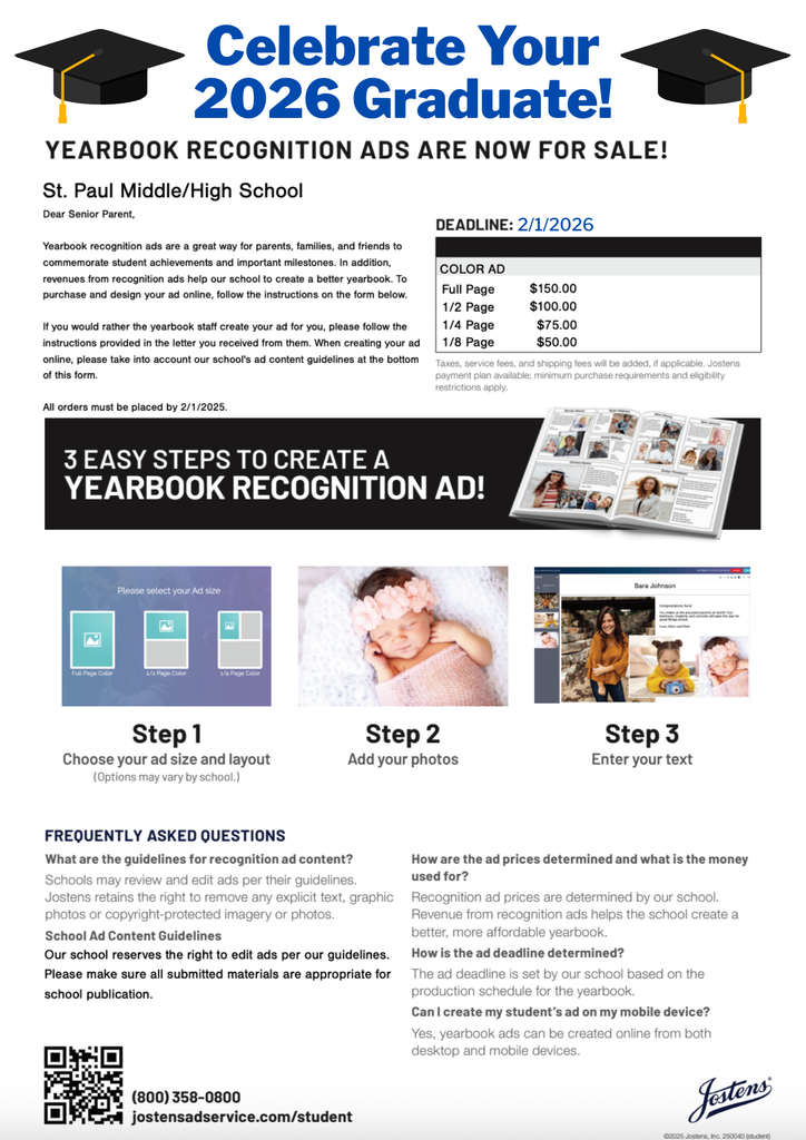 Senior Yearbook recognition ad