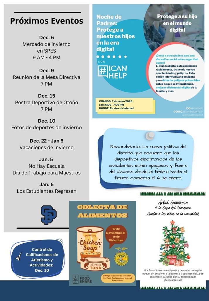 December 2025 Principal's Newsletter page 2 - Spanish