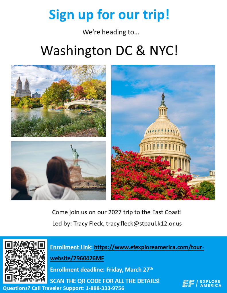 Washington DC & New York Trip enrollment