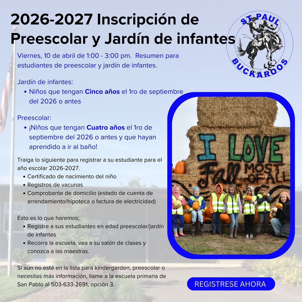 Kindergarten and Preschool Round Up - Spanish