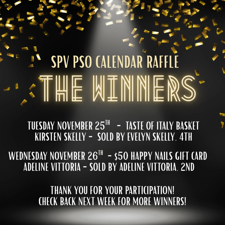 winners 11/25-11/26