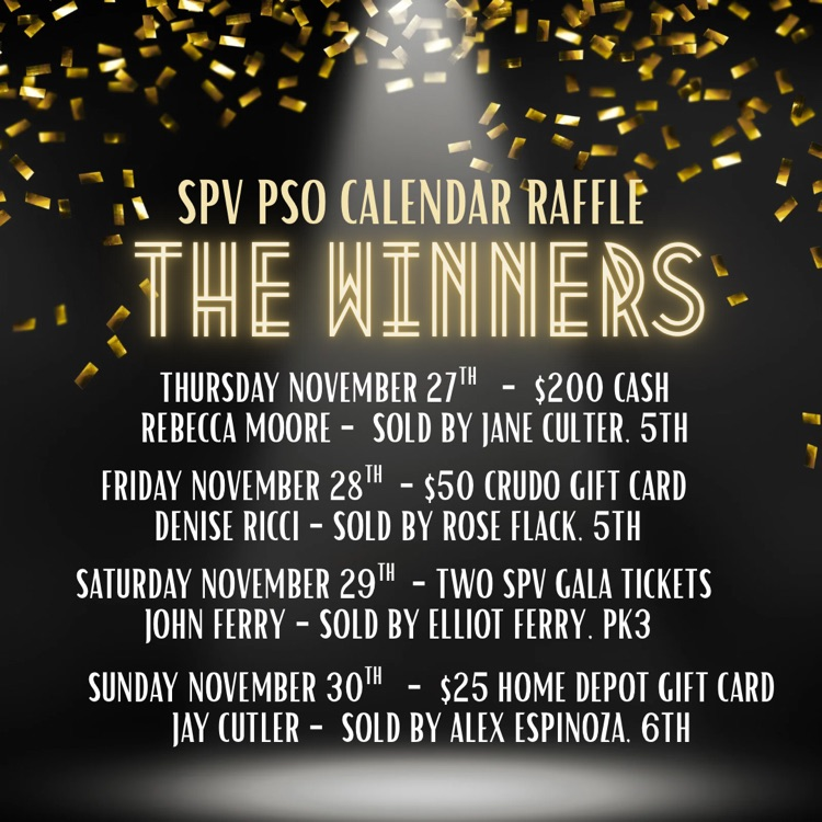 winners 11/27-11/30