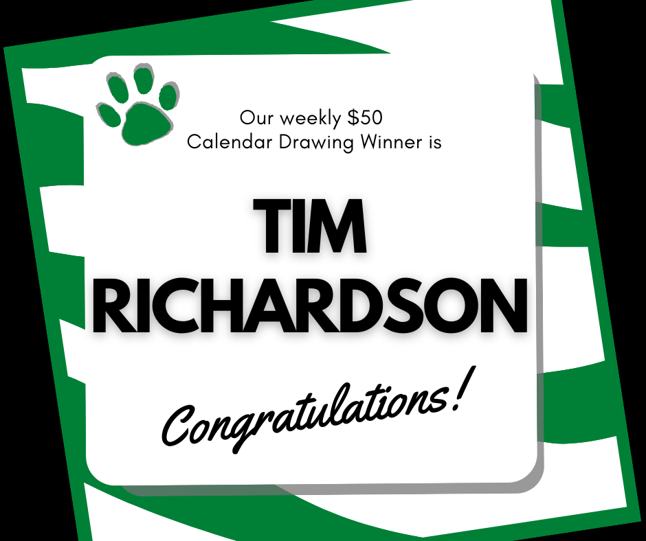 9/29 $50 Calendar Drawing Winner