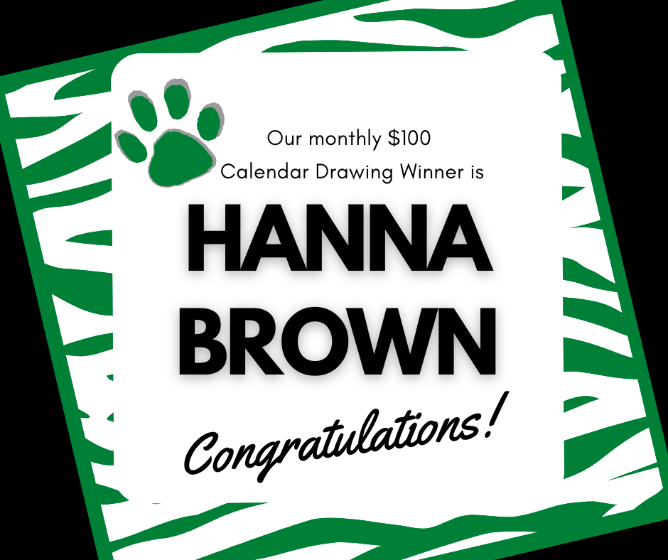  October $100 Calendar Drawing Winner