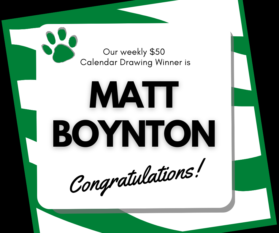 Congratulations to our 12/29 $50 Calendar Drawing Winner!