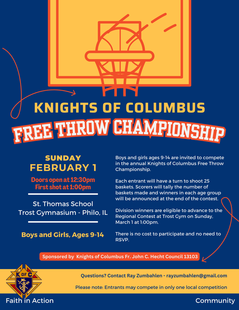 K of C Free Throw Contest 2/1/2026 at St. Thomas School