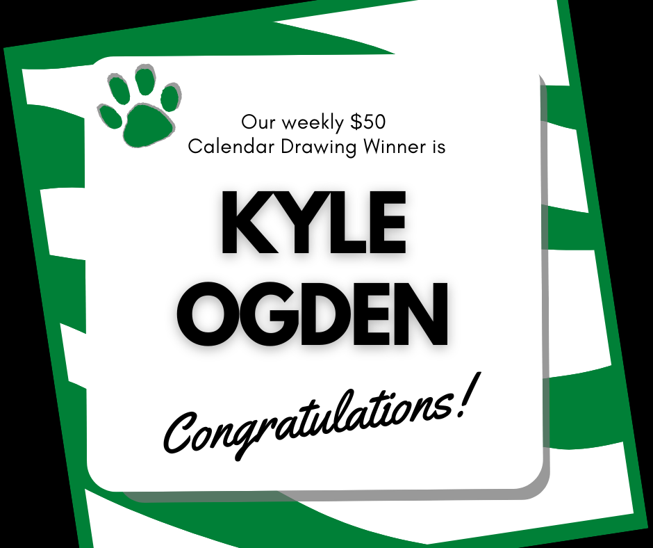 Congratulations to our 1/12  $50 Calendar Drawing Winner!