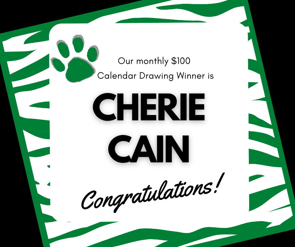 Congratulations to our February $100 Monthly Calendar Drawing Winner!