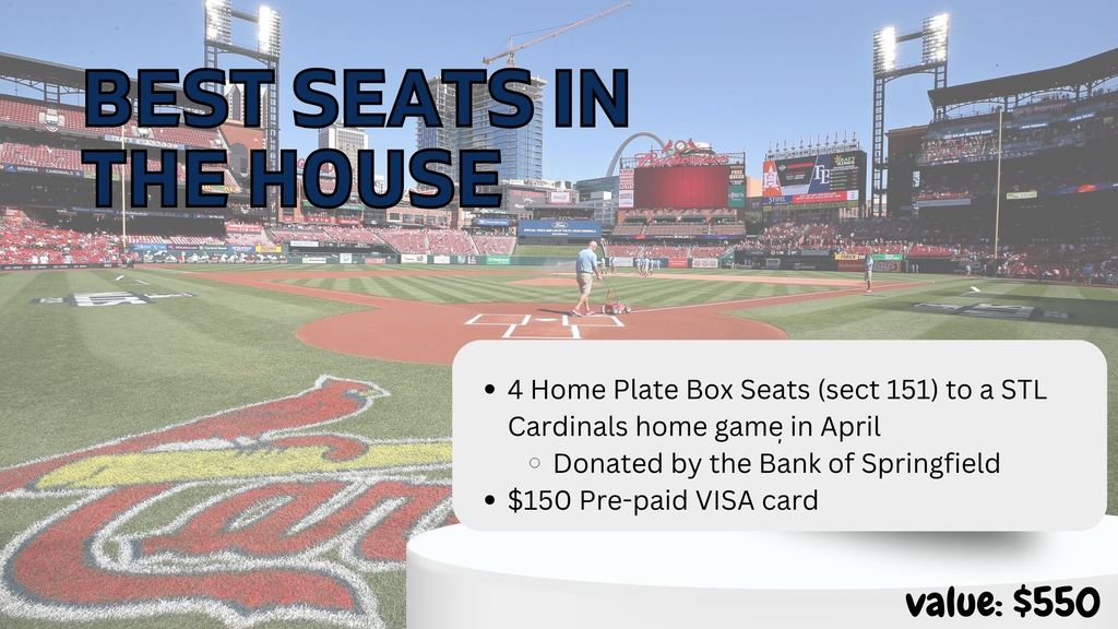Home Plate Cardinal Tickets - donated by the Bank of Springfield