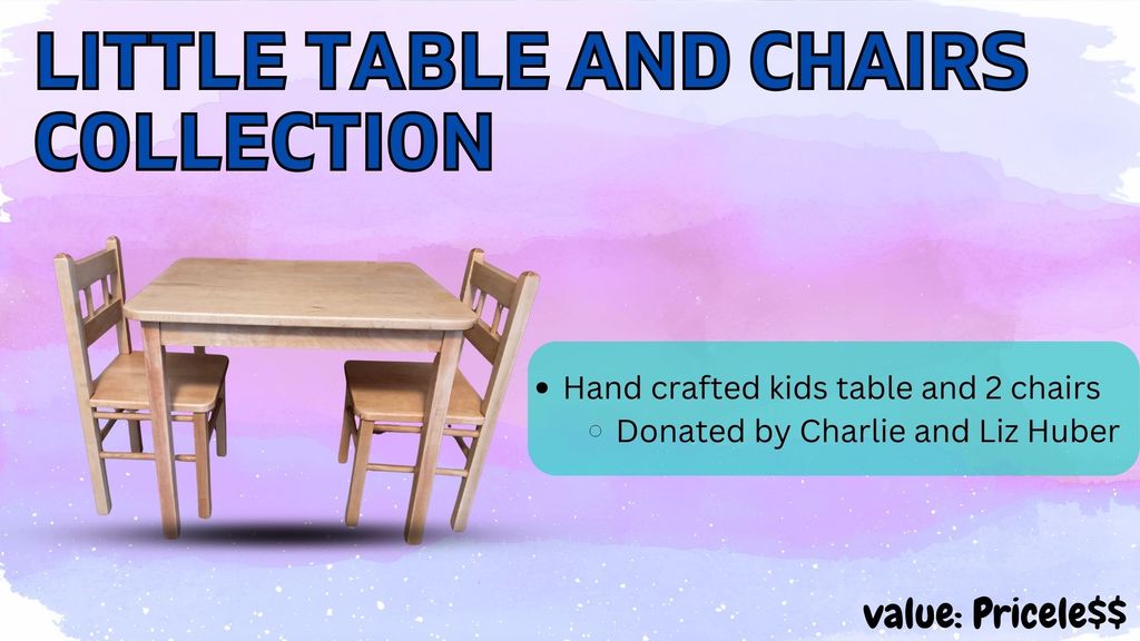 Charlie Huber's handcrafted wooden childrens table and chair