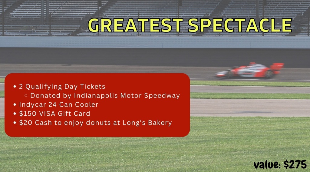 Indianapolis Motor Speedway, Silent Auction Item. 