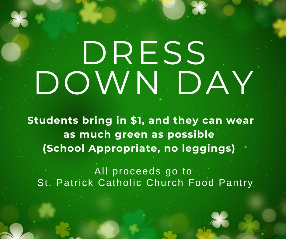 Dress in All Green - donations benefit St. Patrick's Food Pantry