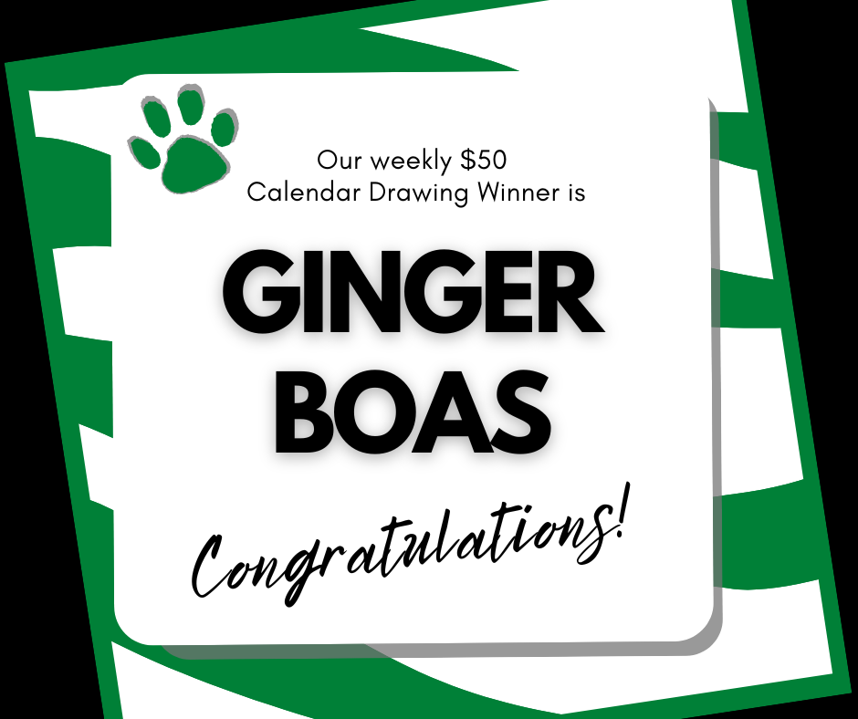 Congratulations to our 3/16 $50 Calendar Drawing Winner!