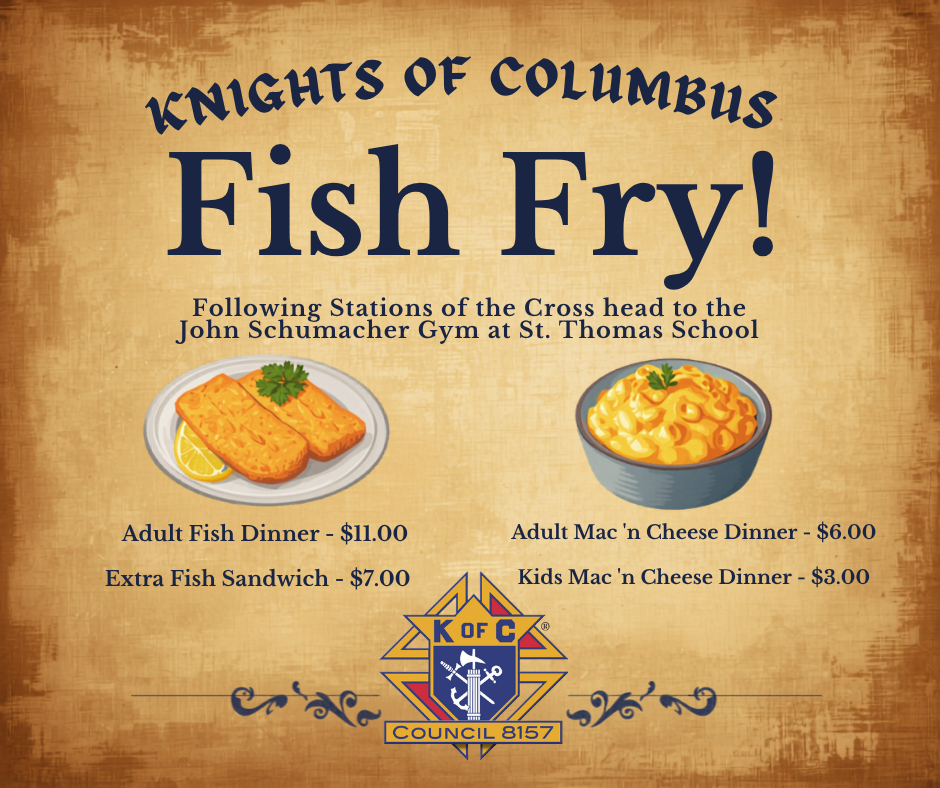 K of C Fish Fry Tonight at St. Thomas School