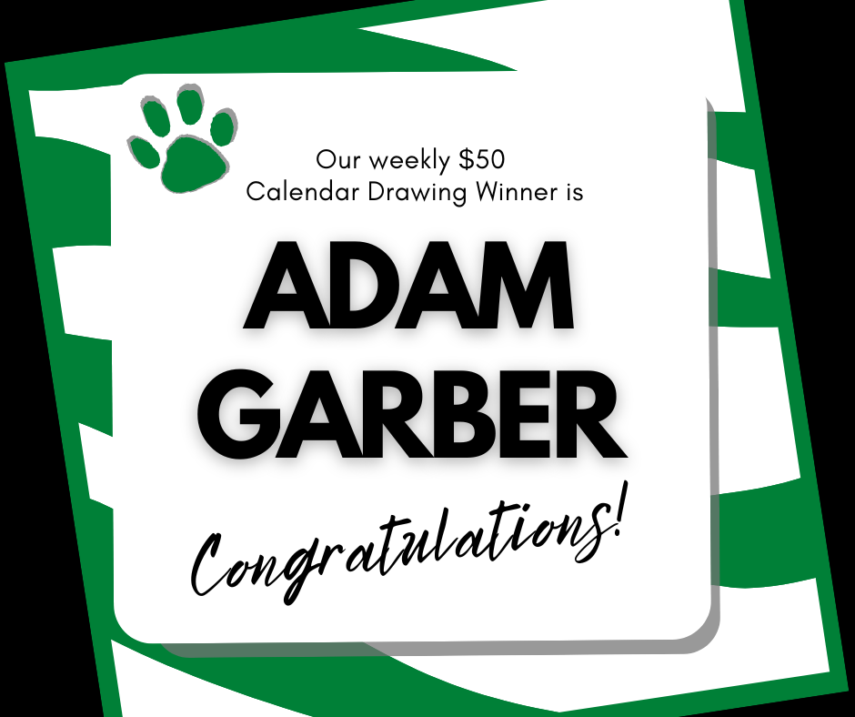 Congratulations to our 4/27 $50 Calendar Drawing Winner!