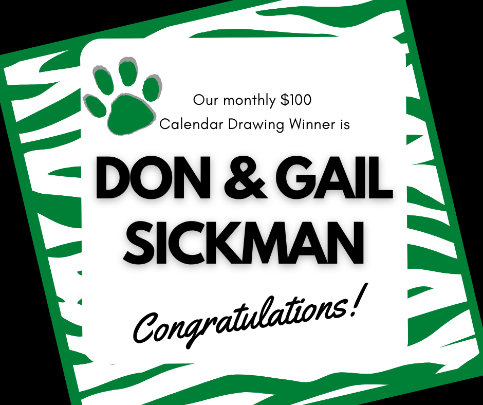 Congratulations to our May $100 Monthly Calendar Drawing Winner!