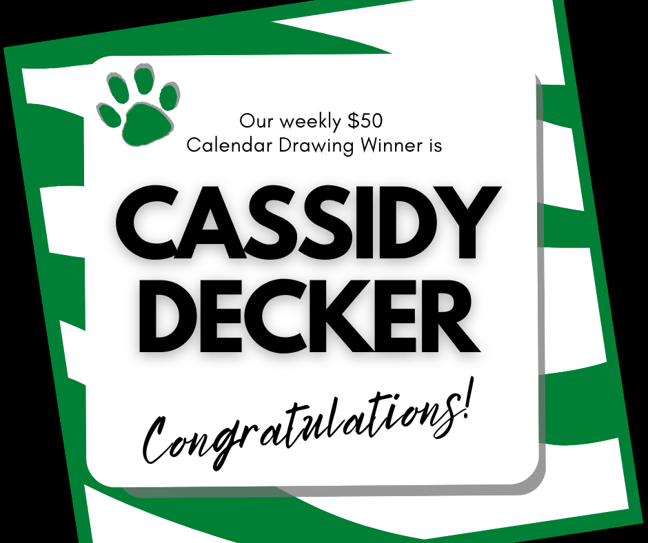 Congratulations to our 6/8 $50 Calendar Drawing Winner!