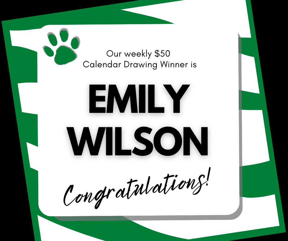 Congratulations to our 7/13 $50 Calendar Drawing Winner!