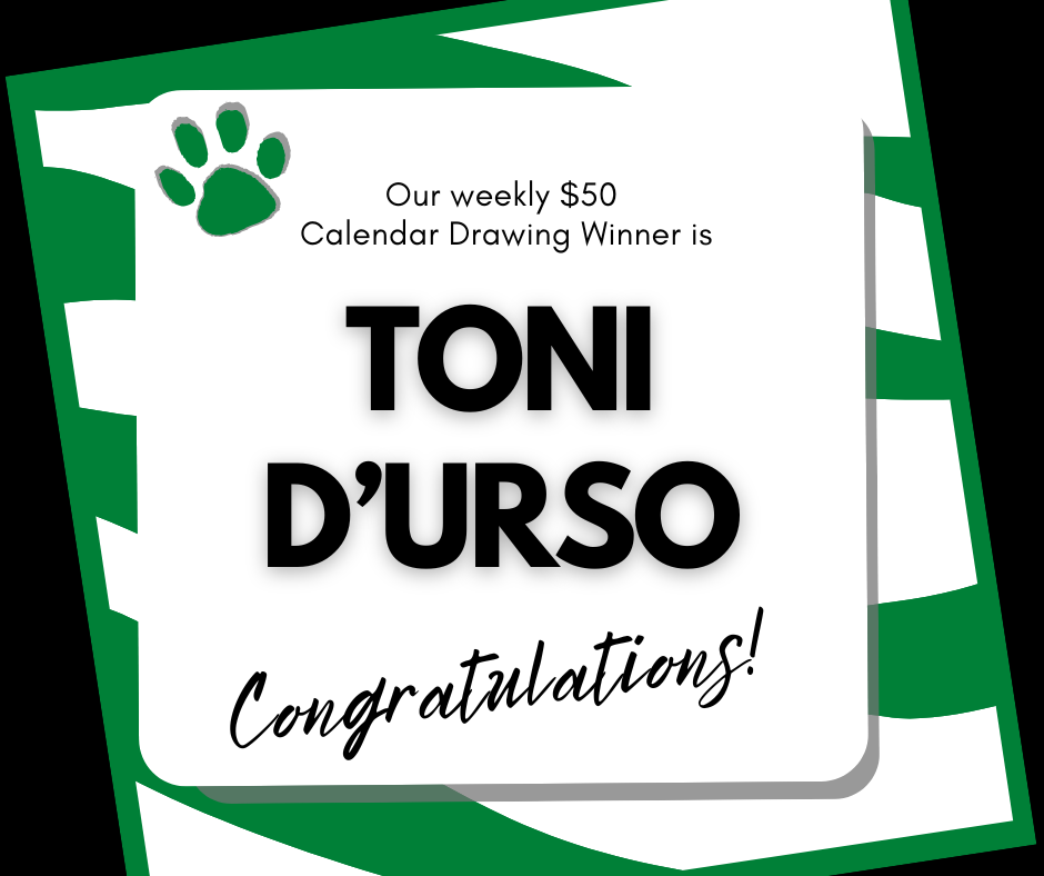 Congratulations to our 8/3 $50 Calendar Drawing Winner!
