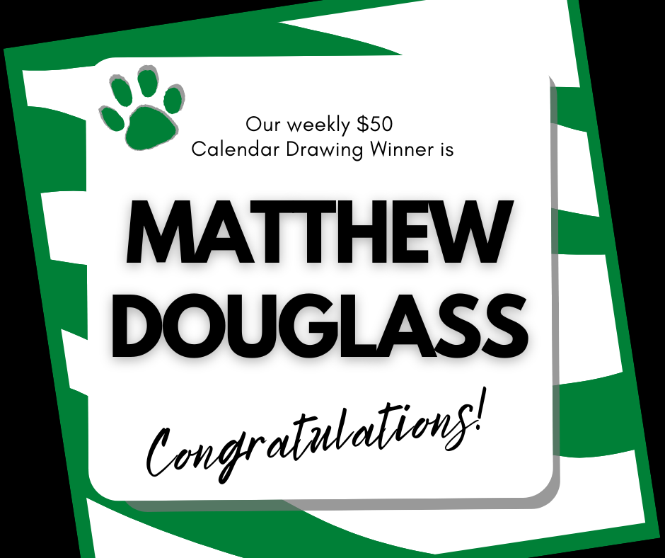 Congratulations to our 8/10 $50 Calendar Drawing Winner!