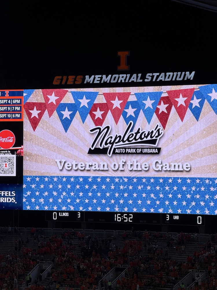 Napleton’s Veteran of the Game on the screen