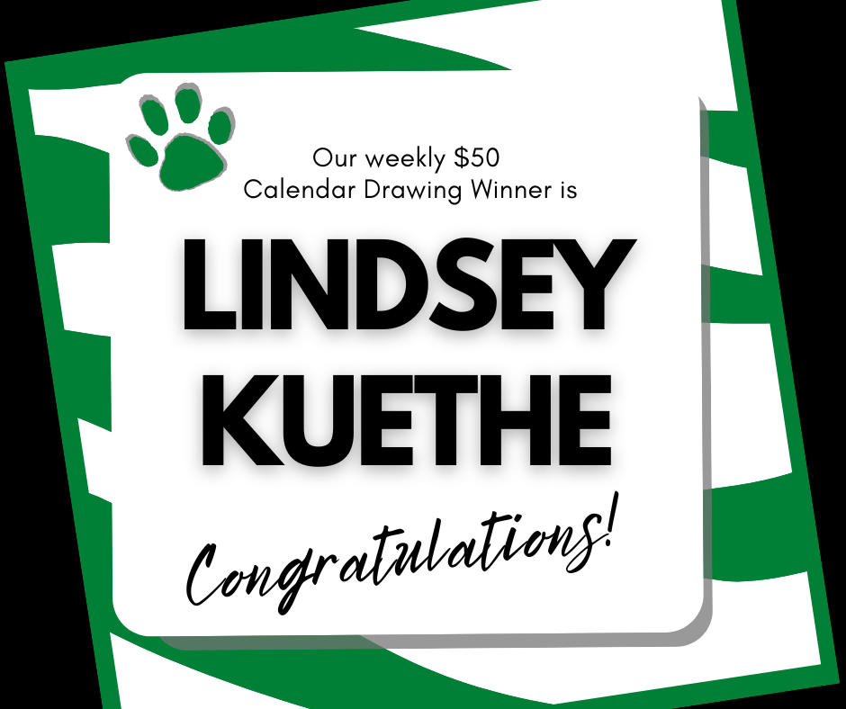 Congratulations to our 8/24 $50 Calendar Drawing Winner!
