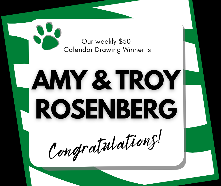 Congratulations to our 8/31 $50 Calendar Drawing Winner!