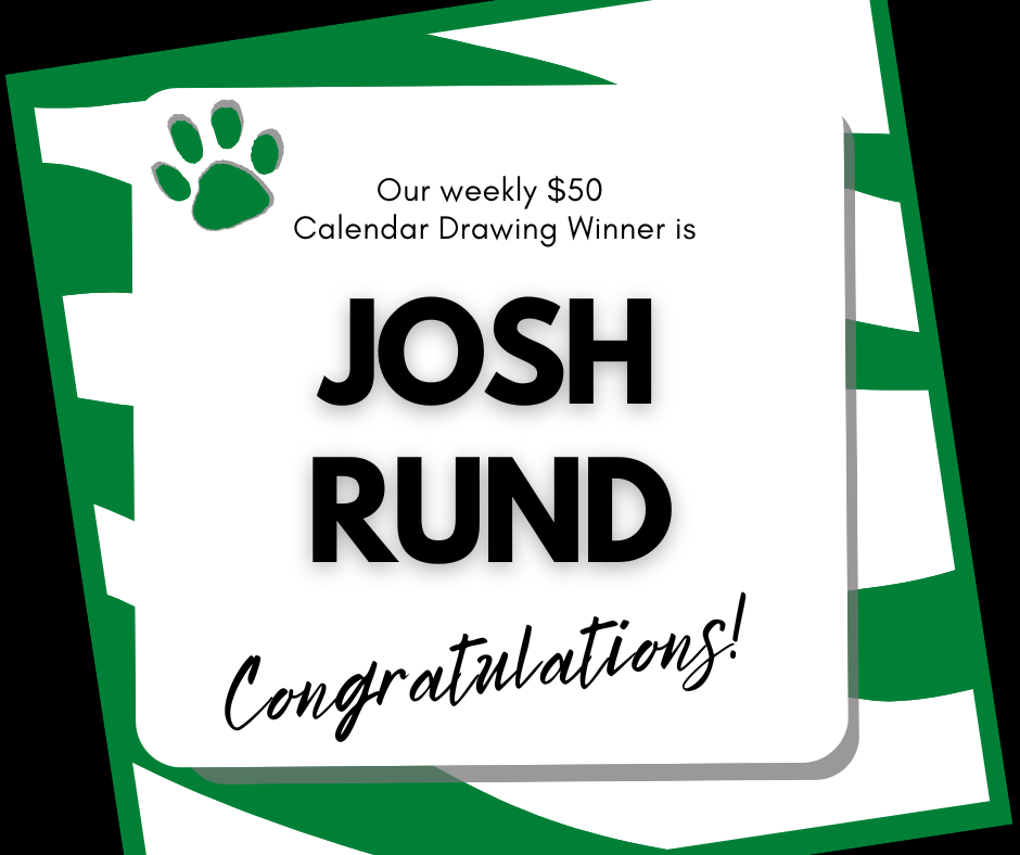 Congratulations to our 9/28 $50 Calendar Drawing Winner!