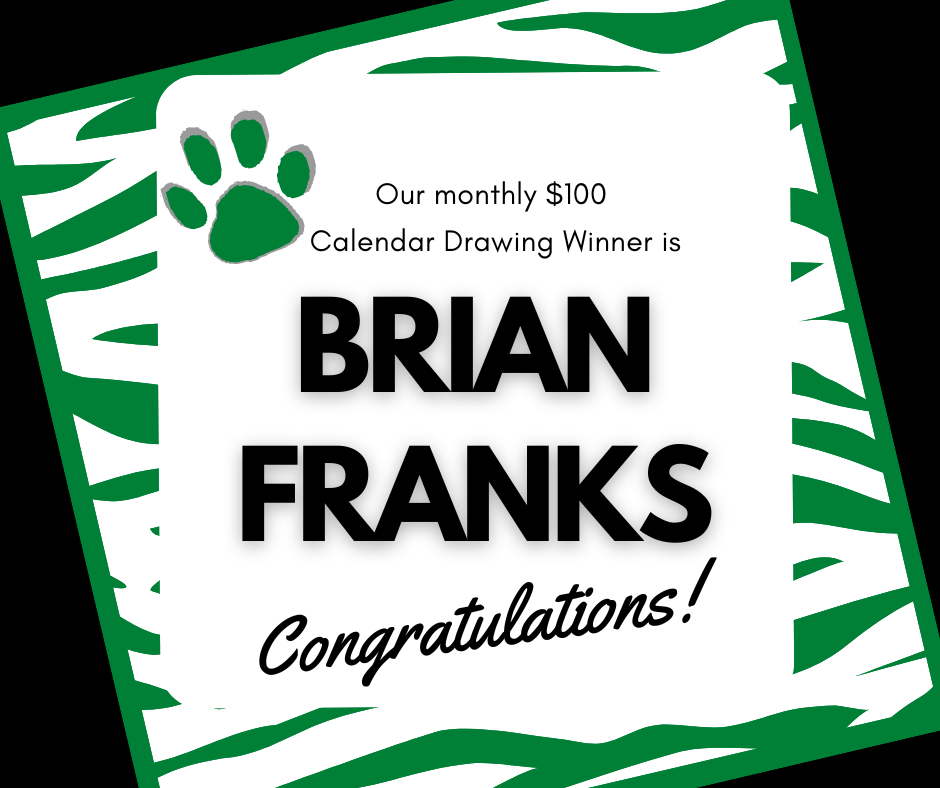 Congratulations to our October $100 Monthly Calendar Drawing Winner!