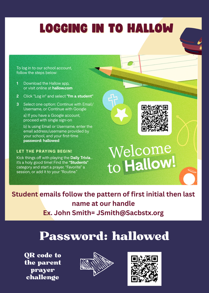 Hallow Log in instructions