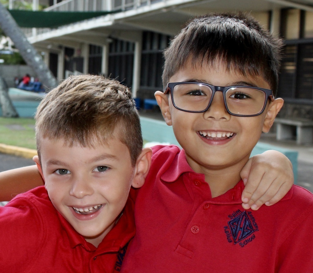 Smiling children at St. Anthony School.