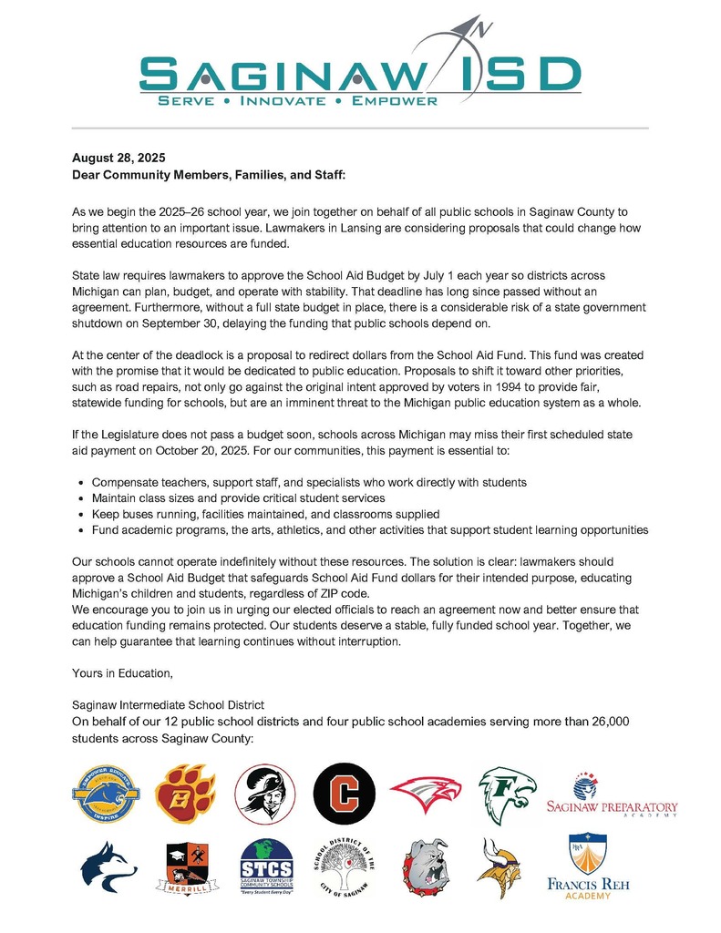 Saginaw ISD Update