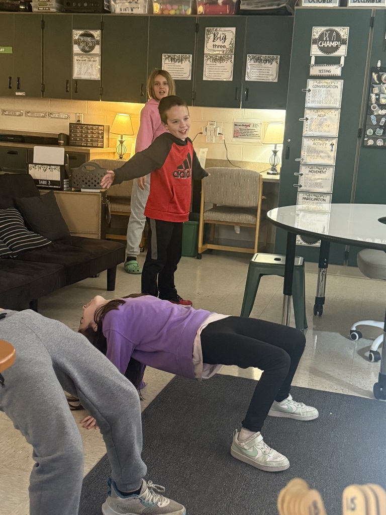 Students moving for a brain break