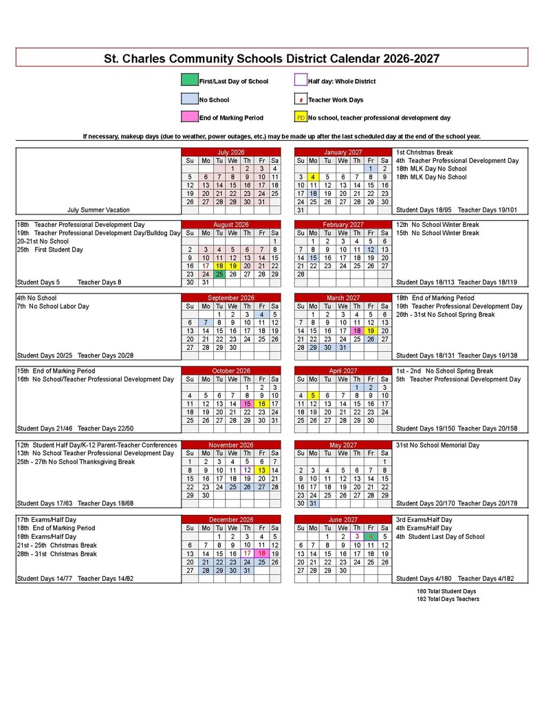 2026-2027 District Calendar