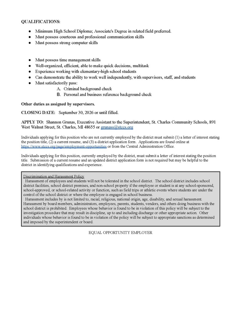 Job opportunity