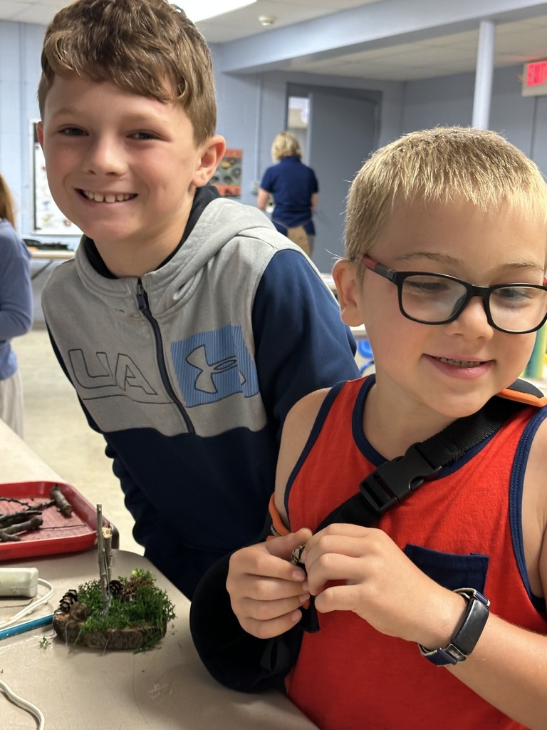 Two students create a fungi display